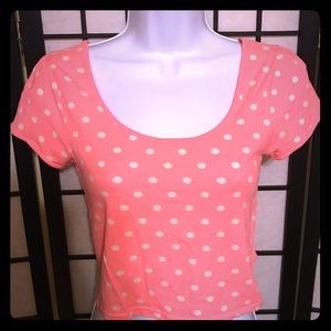 Adorable pink polka dot crop top NWT